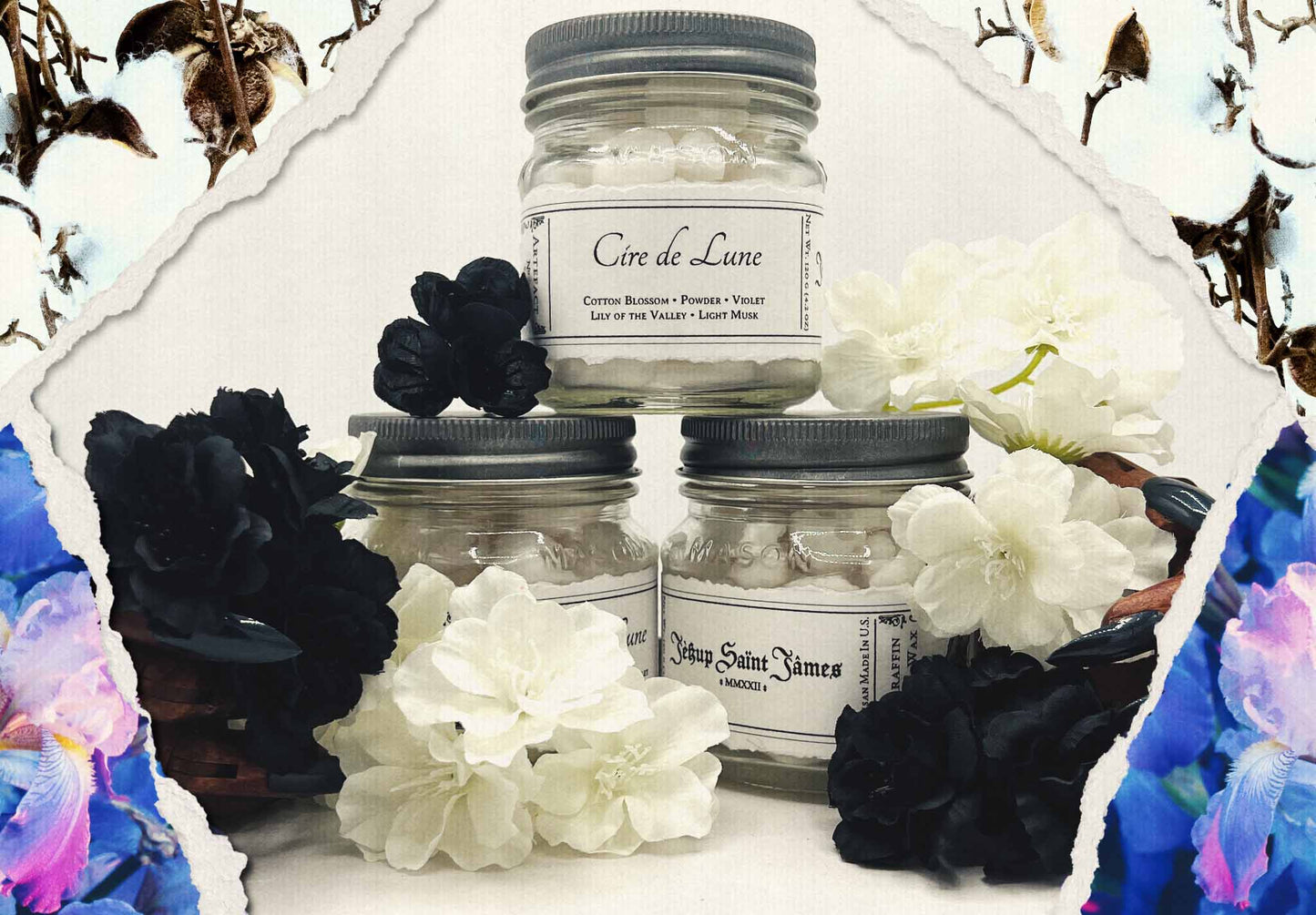 Cire de Lune: Handcrafted Mica Wax Skulls & Crystals {120g}