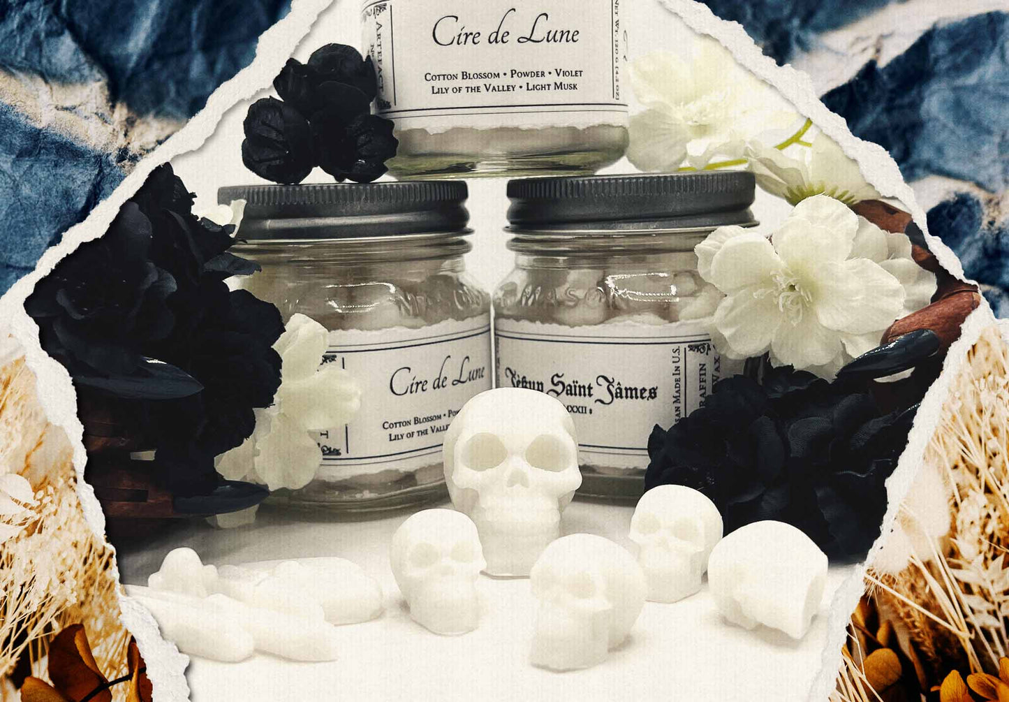 Cire de Lune: Handcrafted Mica Wax Skulls & Crystals {120g}