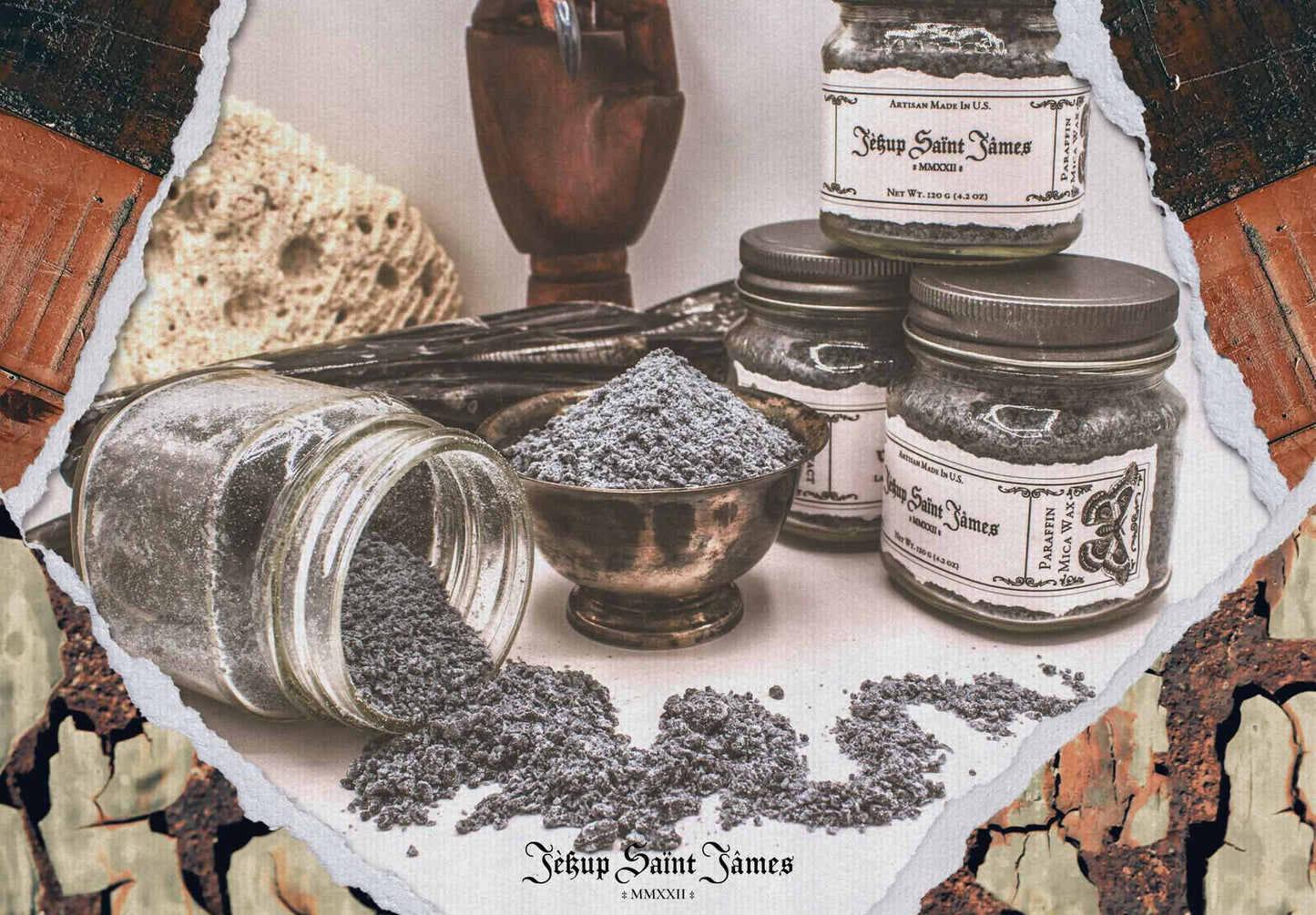 Powdered Wax Melts "Asche von Hekate": Oakmoss, Lavender, Tonka Bean, Sage {120g} Handcrafted With Mica