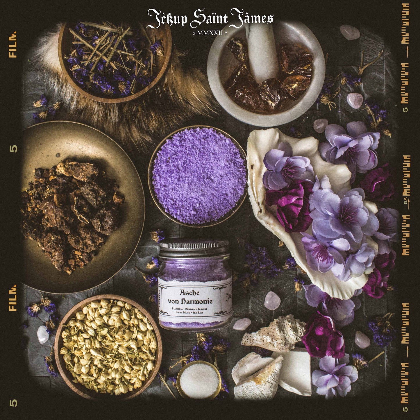 Powdered Wax Melts "Asche von Harmonie": Plumeria, Ylang Ylang, Sea Salt, Light Musk {120g} Handcrafted With Mica