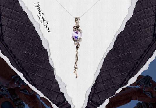 Kavita: Crystal & Fine Silver Helix Pendant - Lilac Nightmare