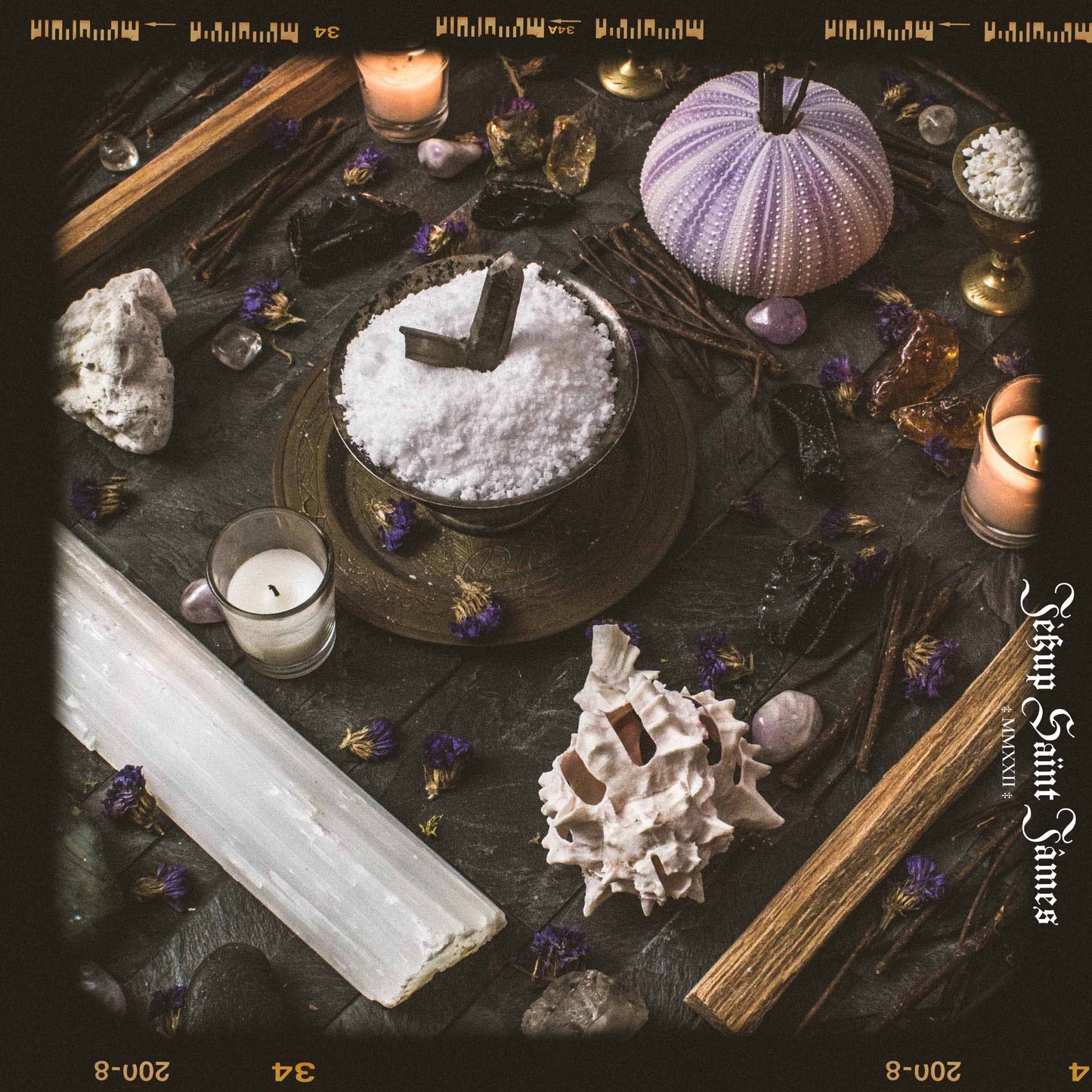 Powdered Wax Melts "Asche von Selene": Cotton Blossom, Violet, Vetiver, Light Musk {120g} Handcrafted With Mica