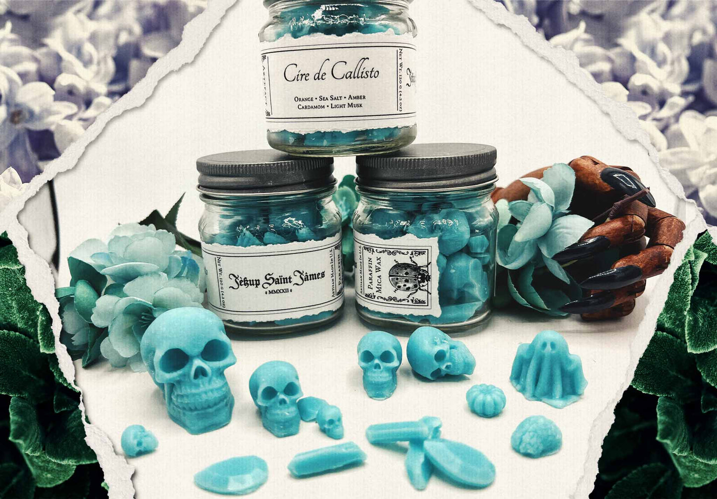 Cire de Callisto: Handcrafted Mica Wax Skulls & Crystals {120g}