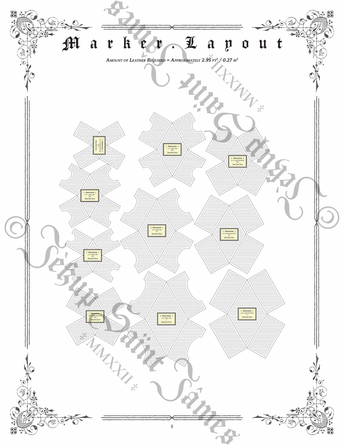 Adamanium: Vol. II: Diamond Leather Box Sewing Digital Pattern {5 Sizes}