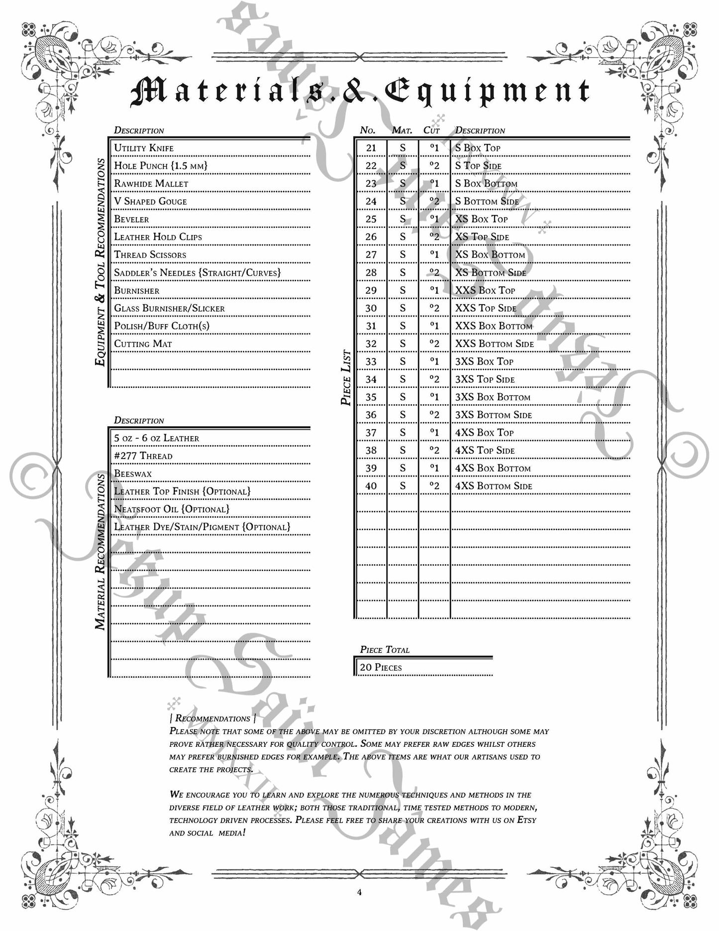 Dyanium: Vol. II: Oval Elliptical Leather Box Sewing Digital Pattern {5 Sizes}