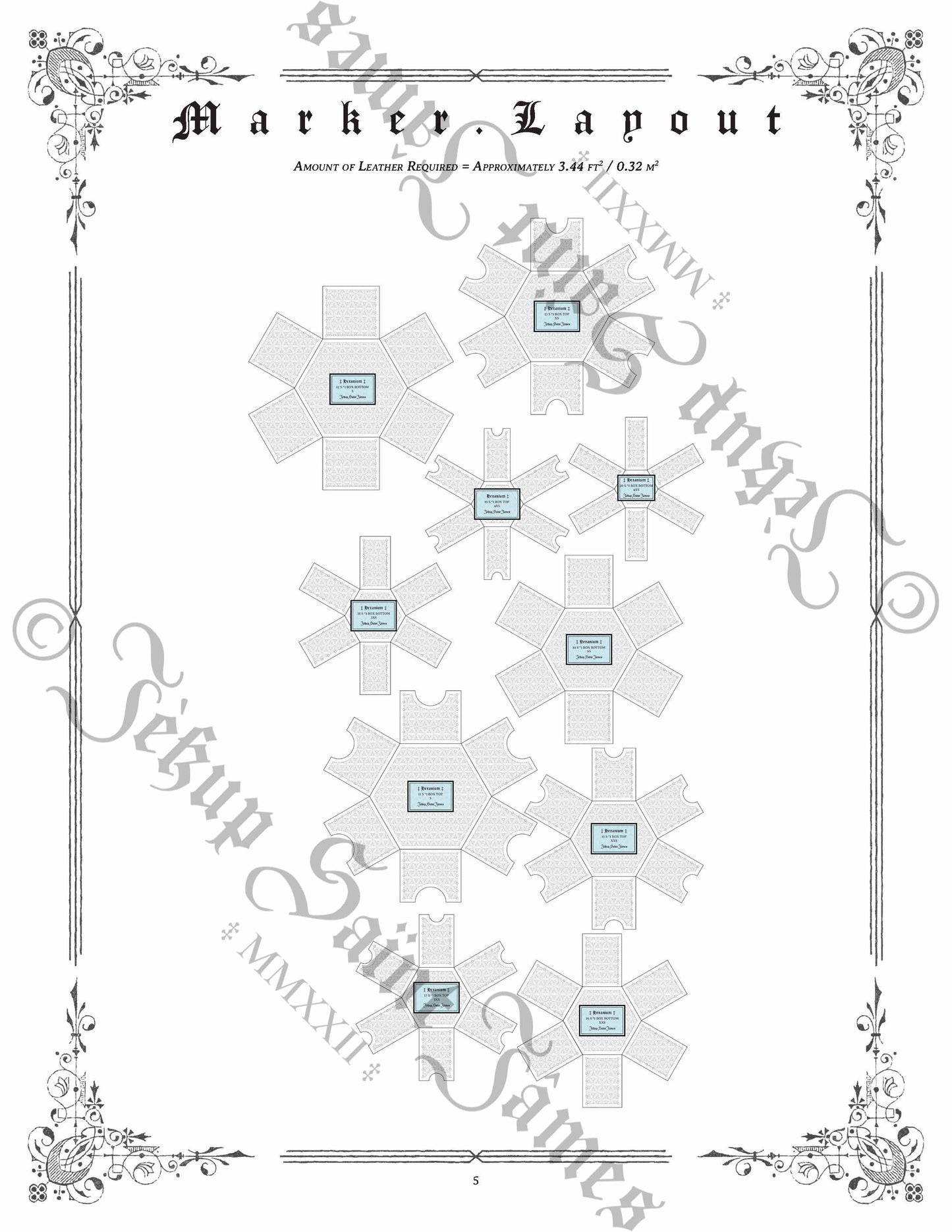 Hexanium: Vol. I: Square Leather Box Sewing Digital Pattern {5 Sizes}