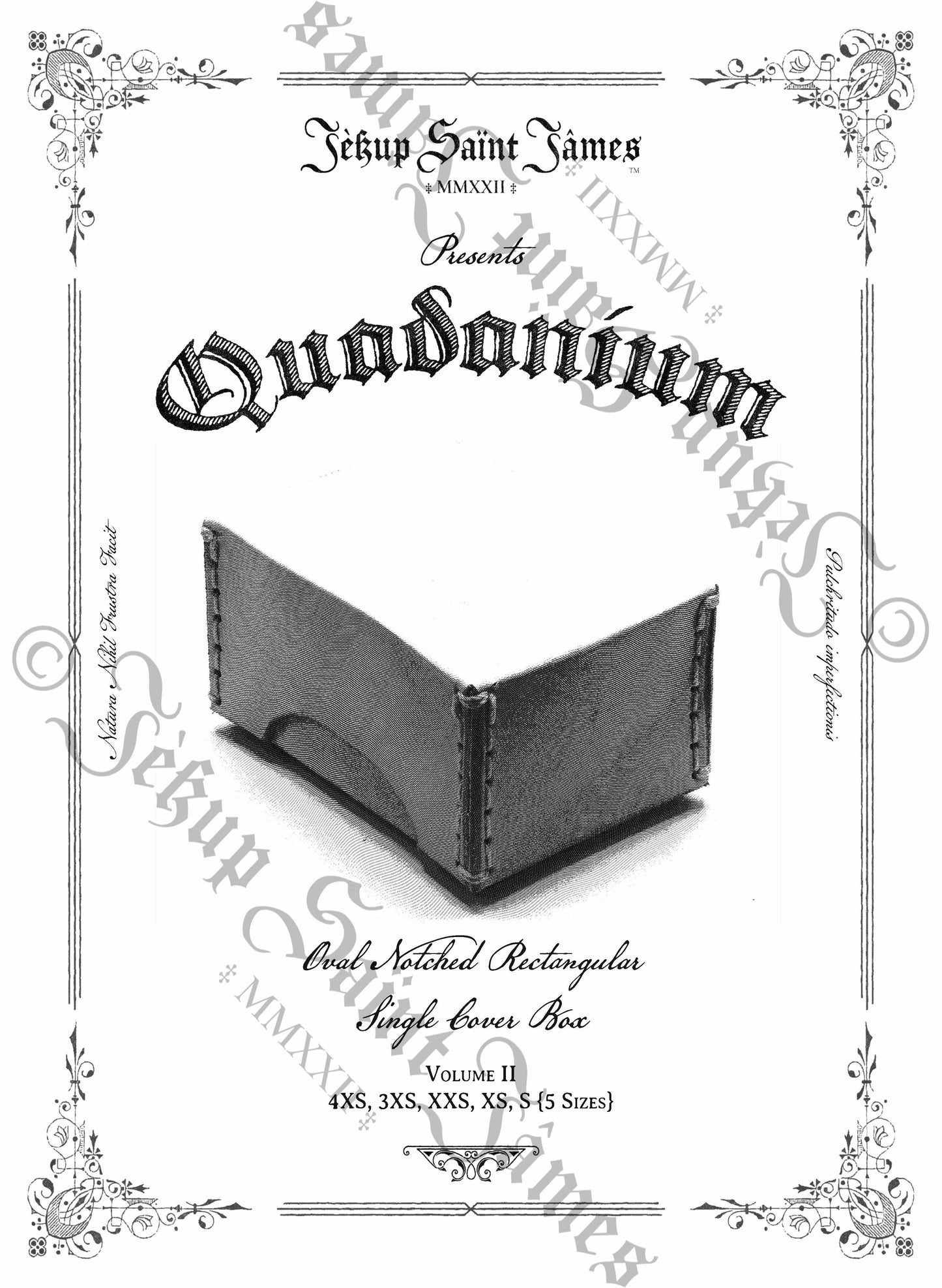 Quadanium: Vol. II: Rectangular Leather Box Sewing Digital Pattern {5 Sizes}