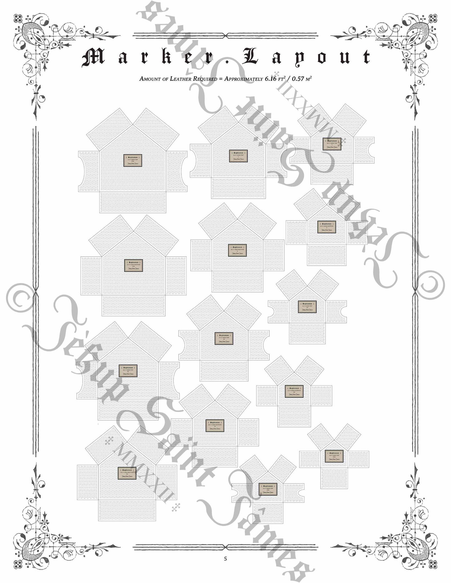 Sagittanium: Arrow Leather Box Sewing Digital Pattern {7 Sizes}