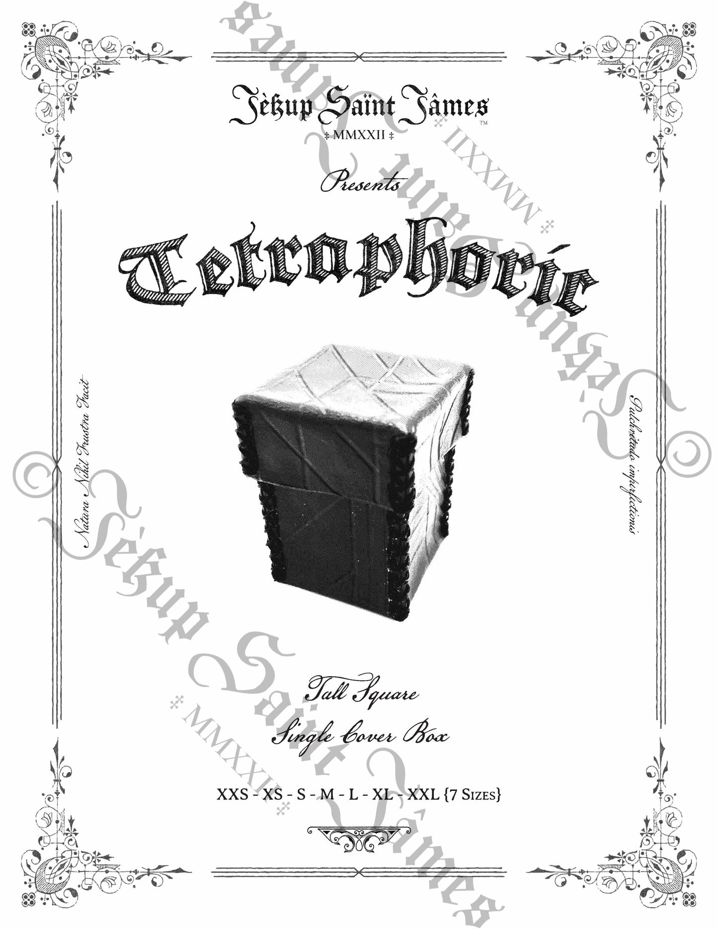 Tetraphoric: Tall Square Leather Box Sewing Digital Pattern {7 Sizes}