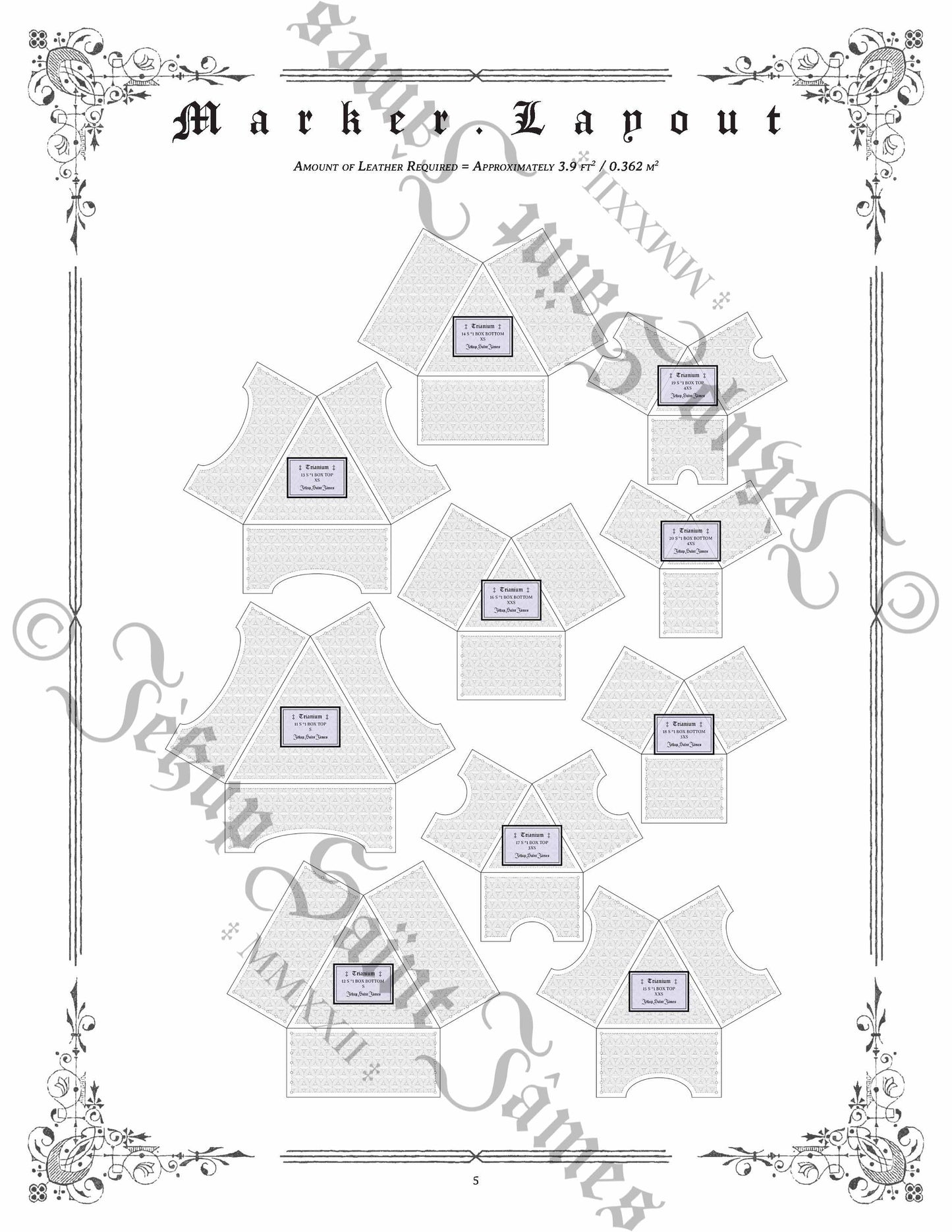 Trianium: Vol. II: Triangular Leather Box Sewing Digital Pattern {5 Sizes}