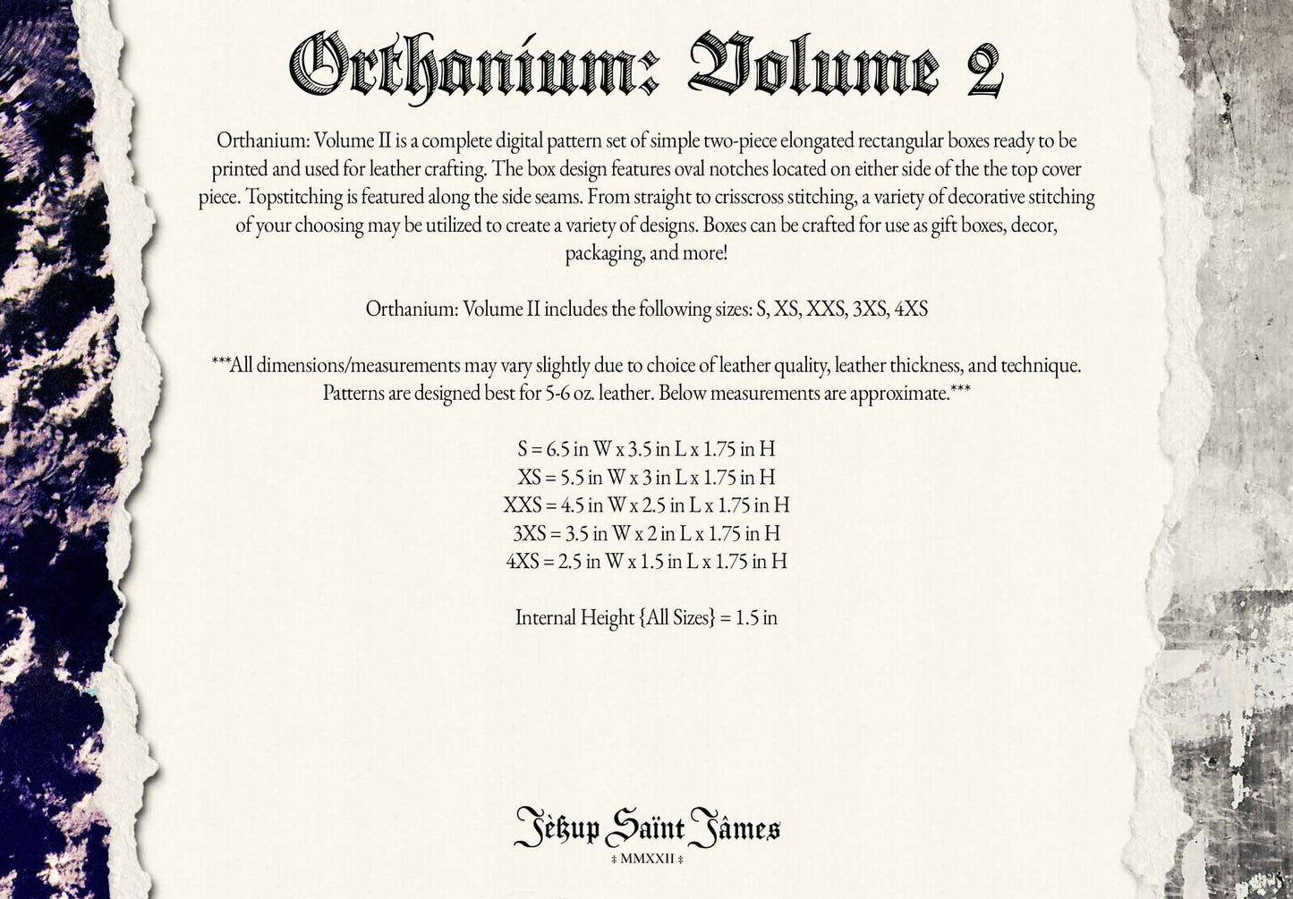 Orthanium: Vol. II: Rectangular Leather Box Sewing Digital Pattern {5 Sizes}