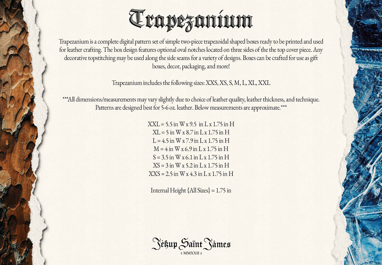 Trapezanium: Trapezoid Leather Box Sewing Digital Pattern {7 Sizes}