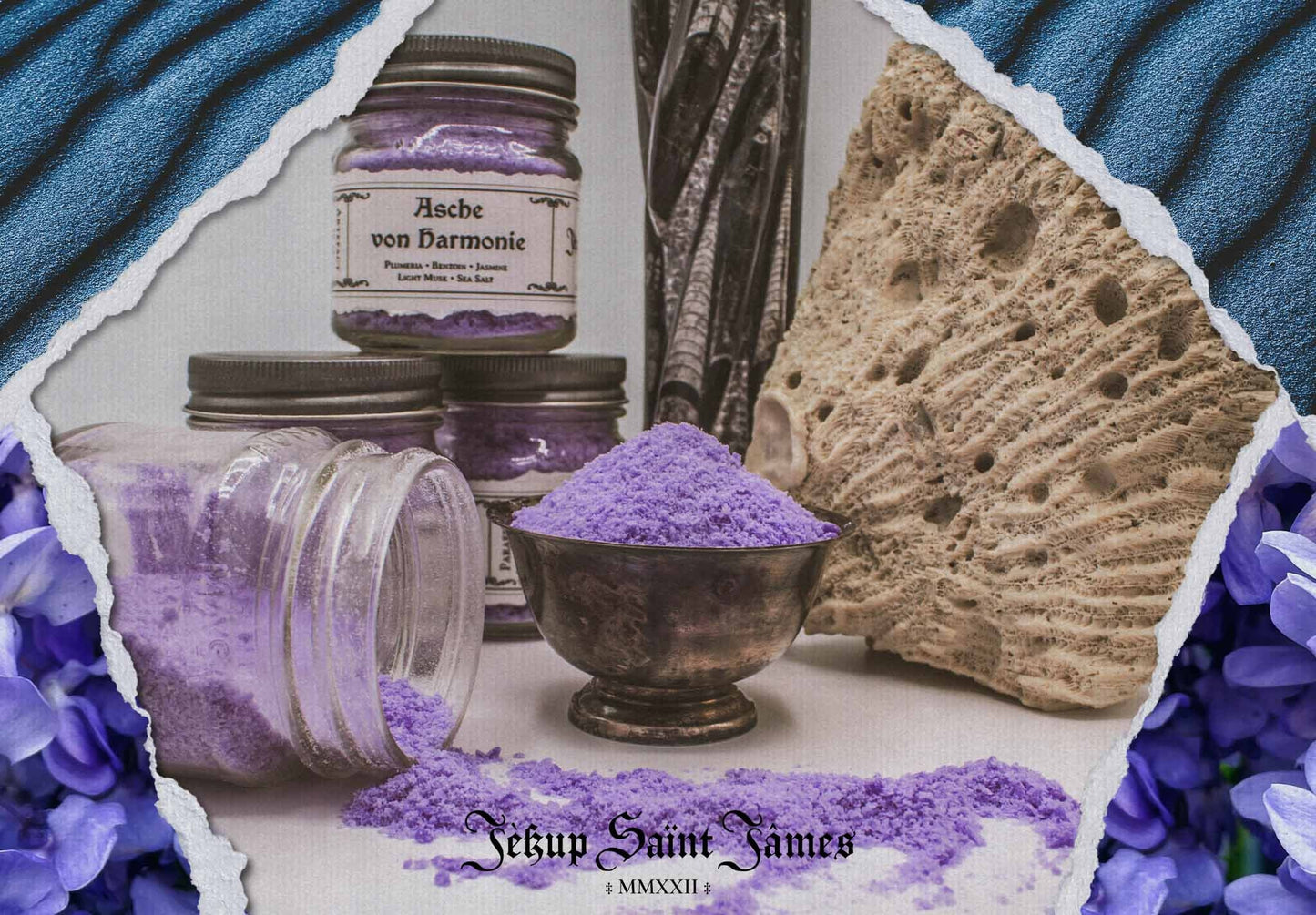 Powdered Wax Melts "Asche von Harmonie": Plumeria, Ylang Ylang, Sea Salt, Light Musk {120g} Handcrafted With Mica
