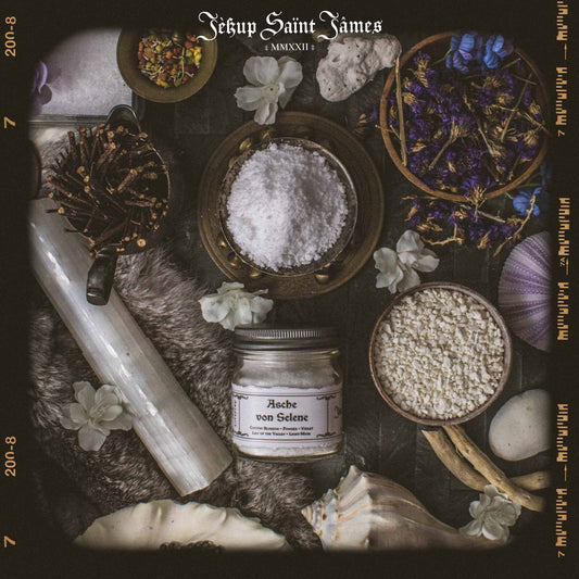 Powdered Wax Melts "Asche von Selene": Cotton Blossom, Violet, Vetiver, Light Musk {120g} Handcrafted With Mica