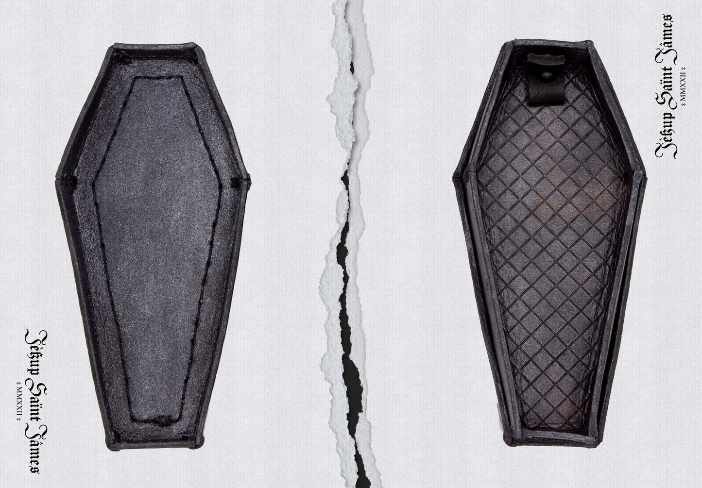 Orpheus: Leather Coffin Box - Antique Graphite