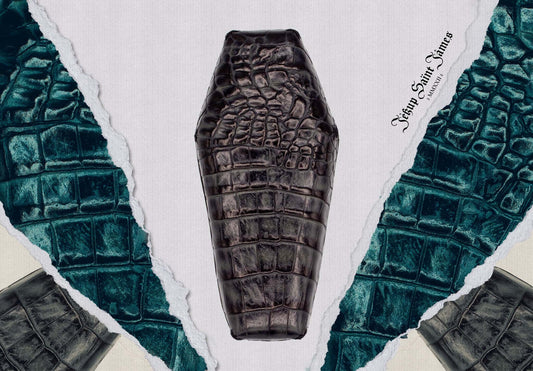 Rinaldion: Leather Coffin Box - Aged Black Multi