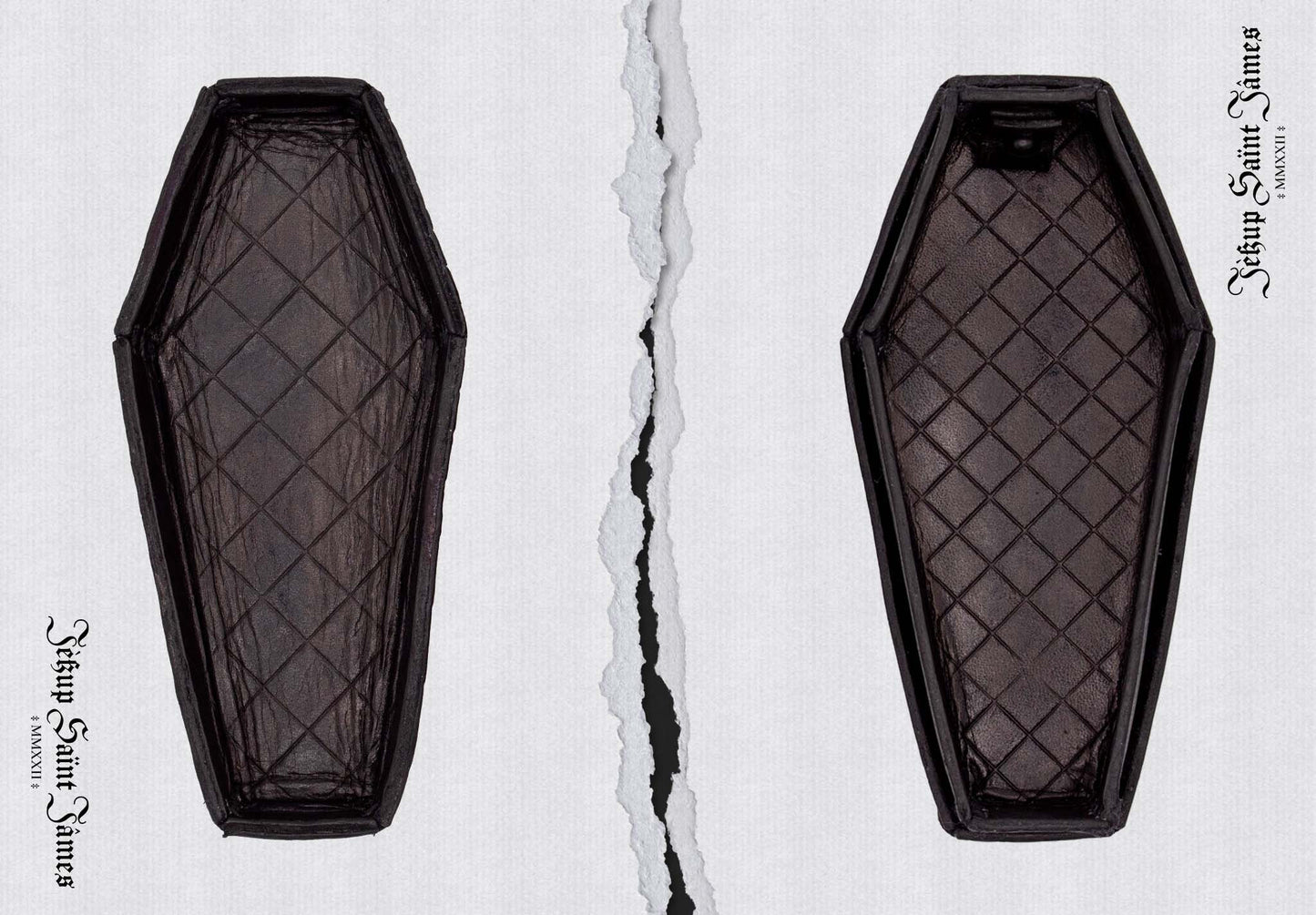 Rinaldion: Leather Coffin Box - Aged Black Multi