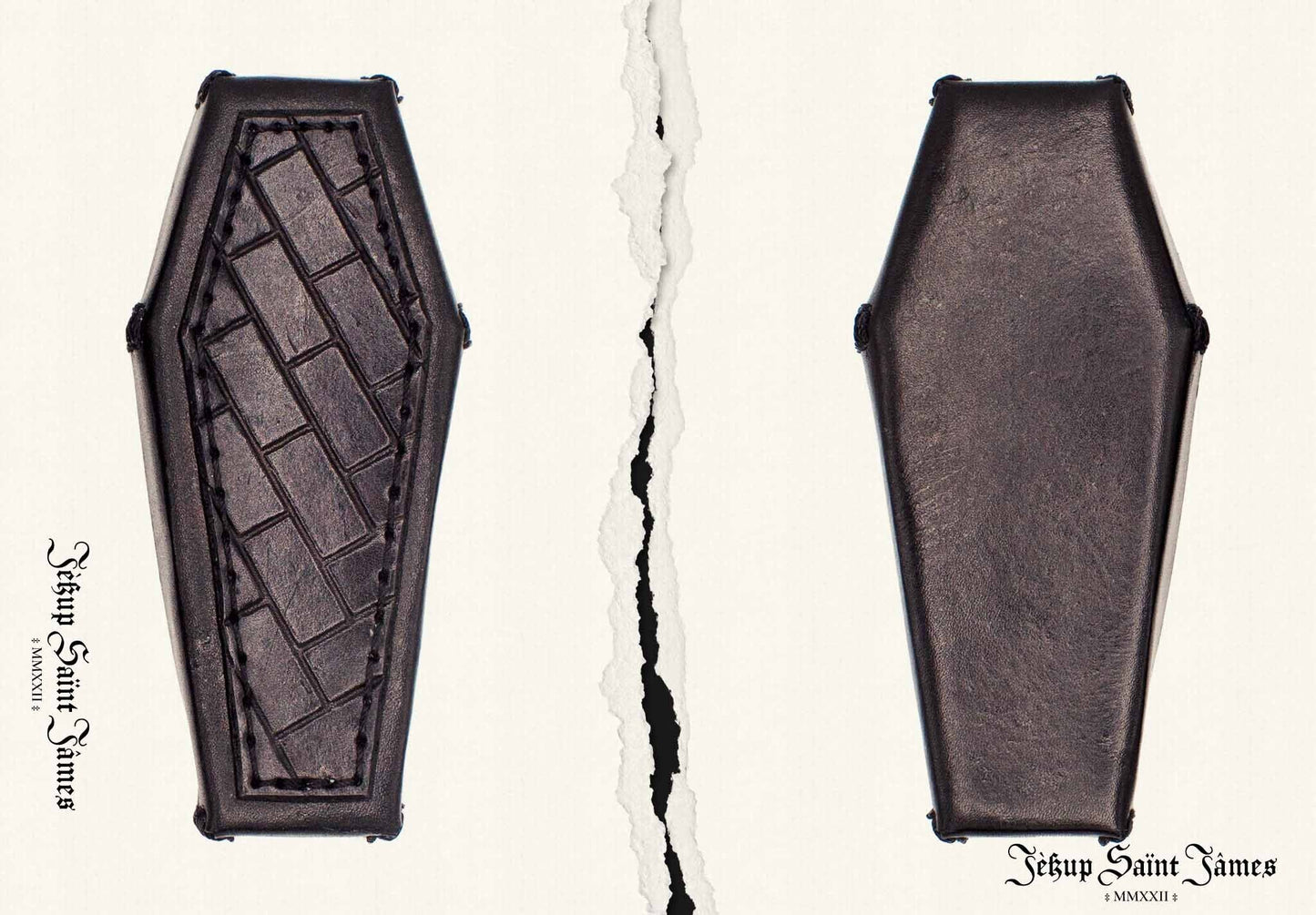 Riquin: Leather Coffin Box - Aged Black