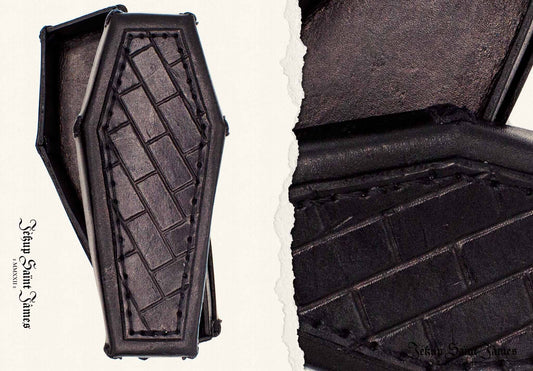 Riquin: Leather Coffin Box - Aged Black